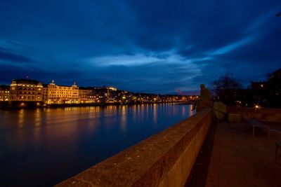 Illuminated city at night