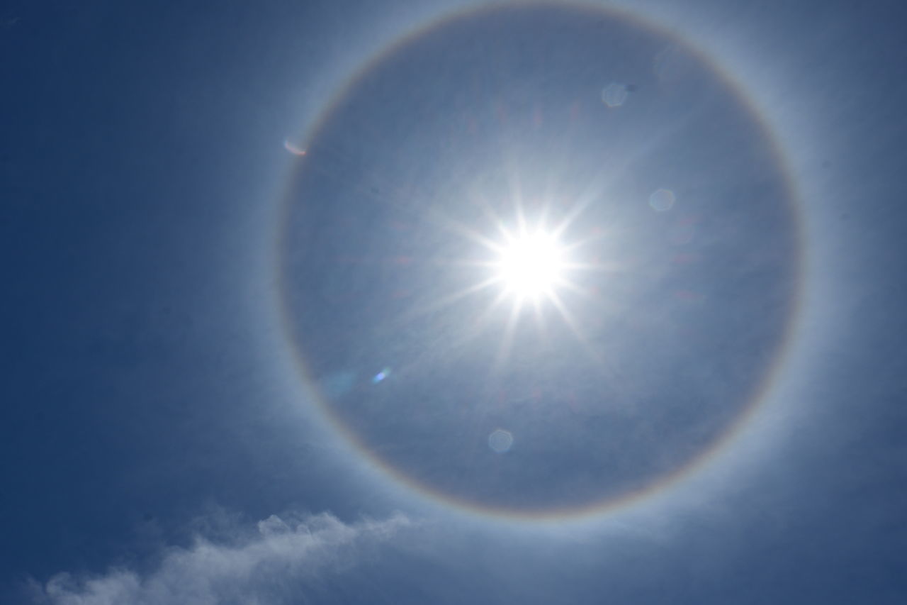 LOW ANGLE VIEW OF SUN IN SKY