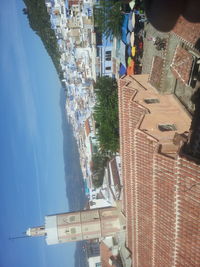 High angle view of cityscape against sky