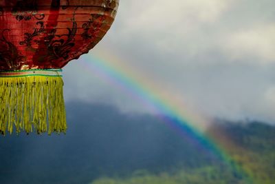 Close-up of rainbow against sky