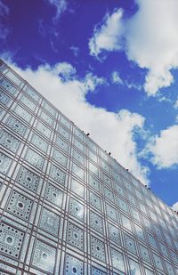 Low angle view of modern building against sky