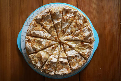 Close up of gooseberry meringue pie