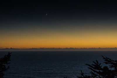 Scenic view of calm sea at sunset