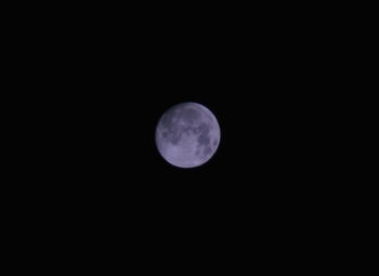 Low angle view of moon against clear sky at night