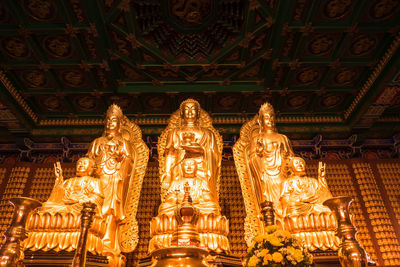 Low angle view of statue in temple building