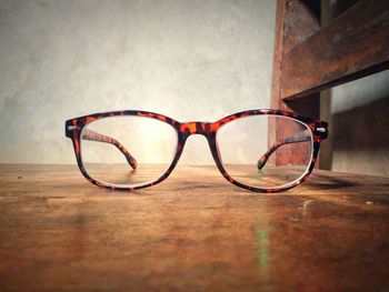 Close-up of sunglasses on table