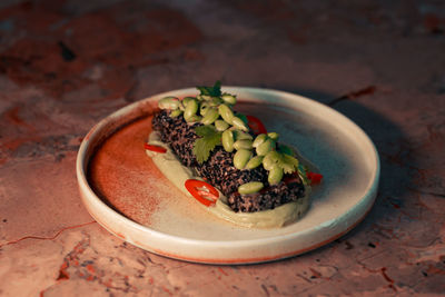 Close-up of food in bowl on table