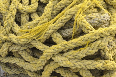 Full frame shot of yellow ropes