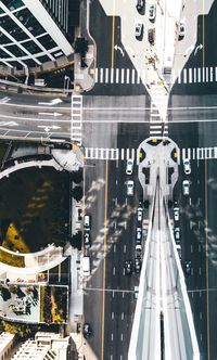 High angle view of city street