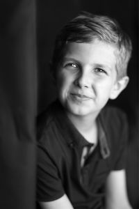 Portrait of smiling boy at home