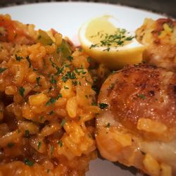 Close-up of meal served in plate