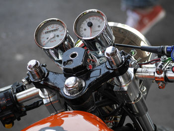 High angle view of motorcycle