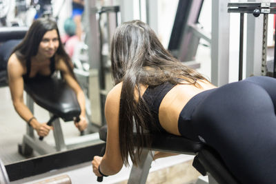 Female athlete exercising in gym