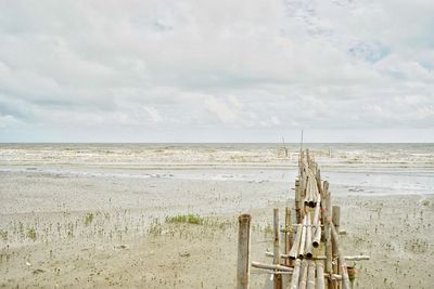Scenic view of beach against sky