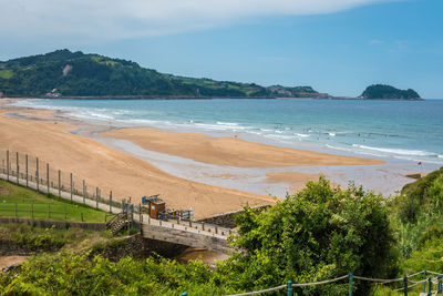 High angle view of beach against sky