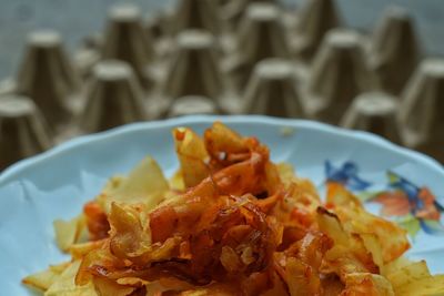 Close-up of food served in plate