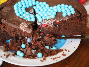 Close-up of cake on table