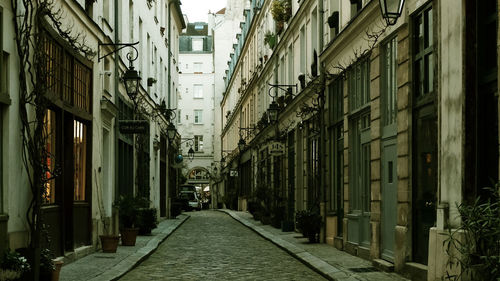 Alley amidst buildings in city