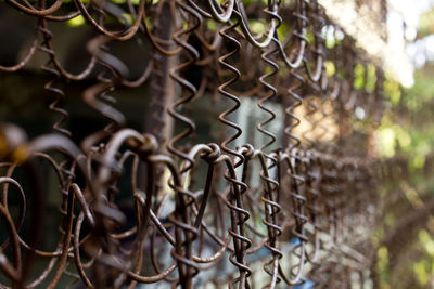 Detail shot of rusty fence