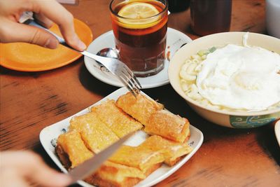 Close-up of served food