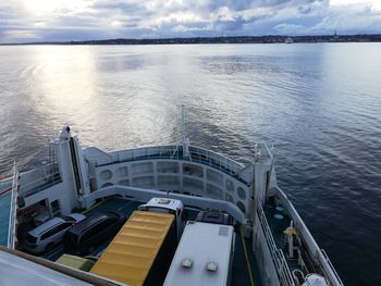 High angle view of sea against sky