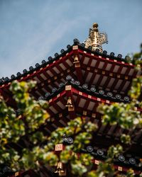 Low angle view of traditional building against sky