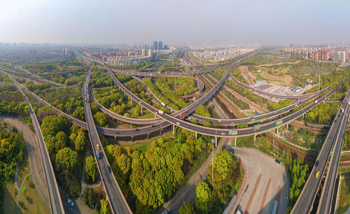 High angle view of cityscape