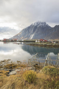 Cod drying rooms of the sund village in lofoten