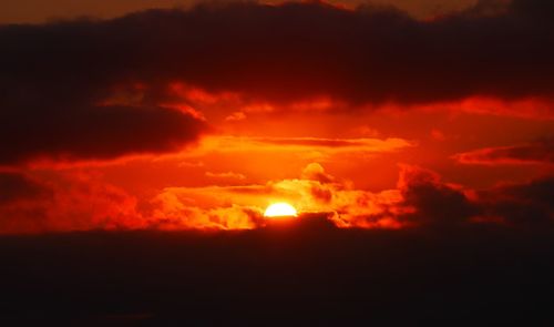 Scenic view of cloudy sky at sunset