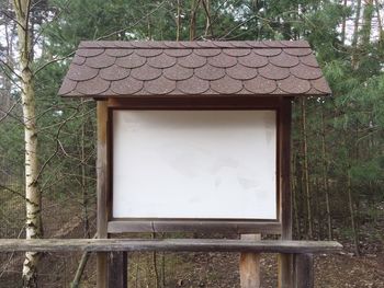 Built structure against trees