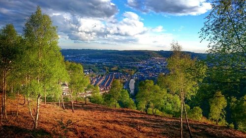 Scenic view of landscape against cloudy sky