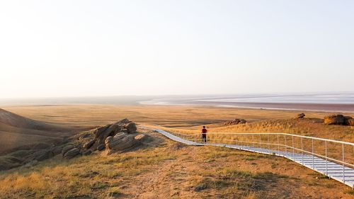 Scenic view of landscape against clear sky