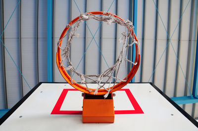 Low angle view of basketball hoop