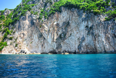 Scenic view of sea and rocks