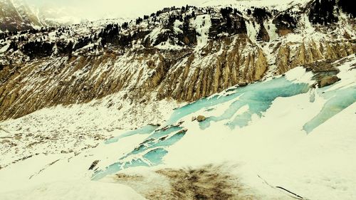 Scenic view of frozen lake against sky