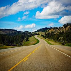 Road amidst landscape against sky