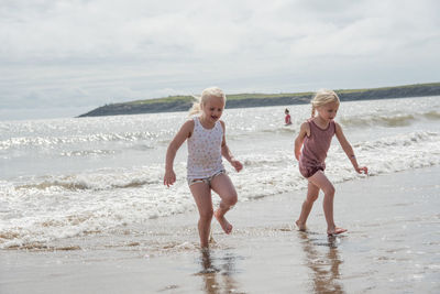 Little boy playing on beach