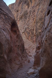 Low angle view of rock formations