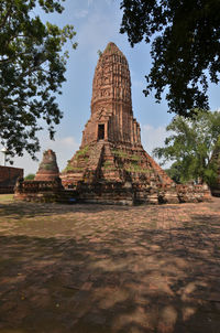 Old temple building against sky