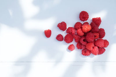 Close-up of red berries on table