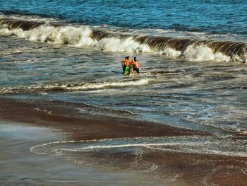 Tourists enjoying at beach