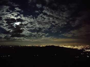 Silhouette of city during sunset