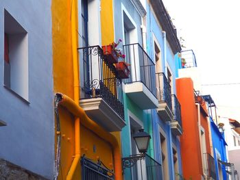 Low angle view of buildings in city