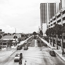 Road passing through city