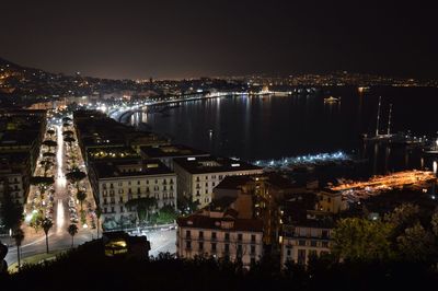 Illuminated cityscape at night