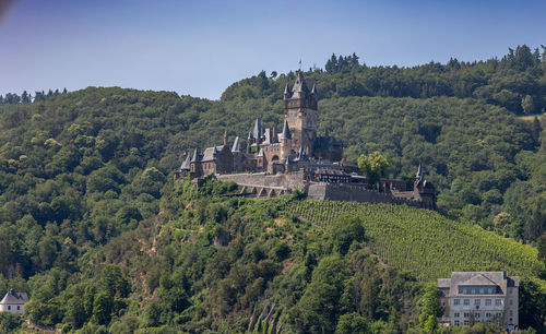 The old german medieval castle reichsburg cochem near the town of cochem, germany