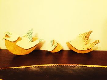 Close-up of shoes over white background