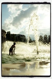 Waves splashing in water