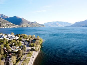 A beautiful view across the water with coastal landscape scenery changing along