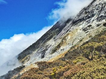 Low angle view of mountain against sky